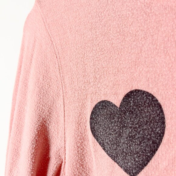 Wildfox Hearts Eyes Sweatshirt Peach XS - Picture 2 of 5